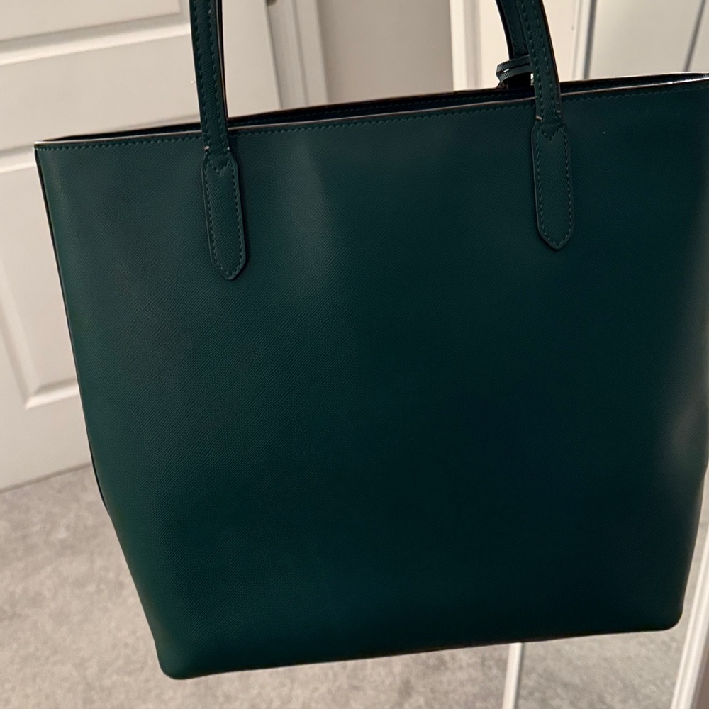 Kate Spade Emerald Green Leather Tote with matching wallet. - Picture 5 of 11
